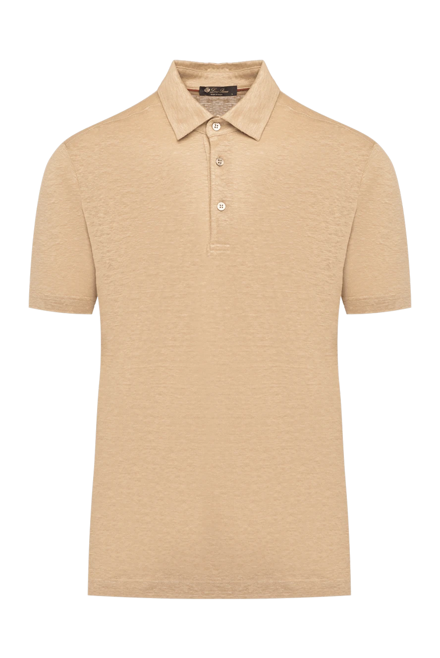 Loro Piana man men's beige linen polo купить с ценами и фото 179674 - photo 1