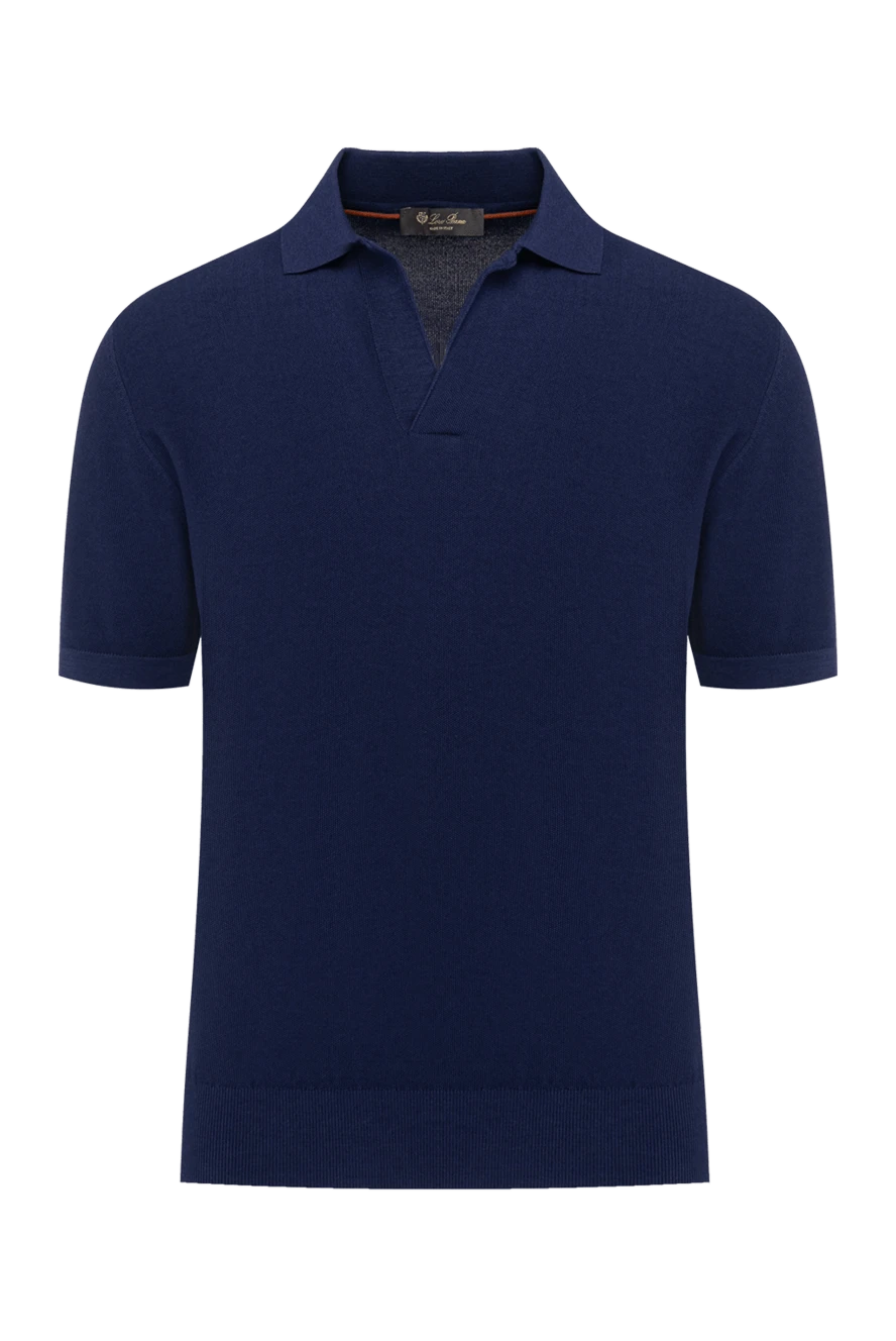 Loro Piana man men's blue polo made of cotton and silk купить с ценами и фото 179675 - photo 1