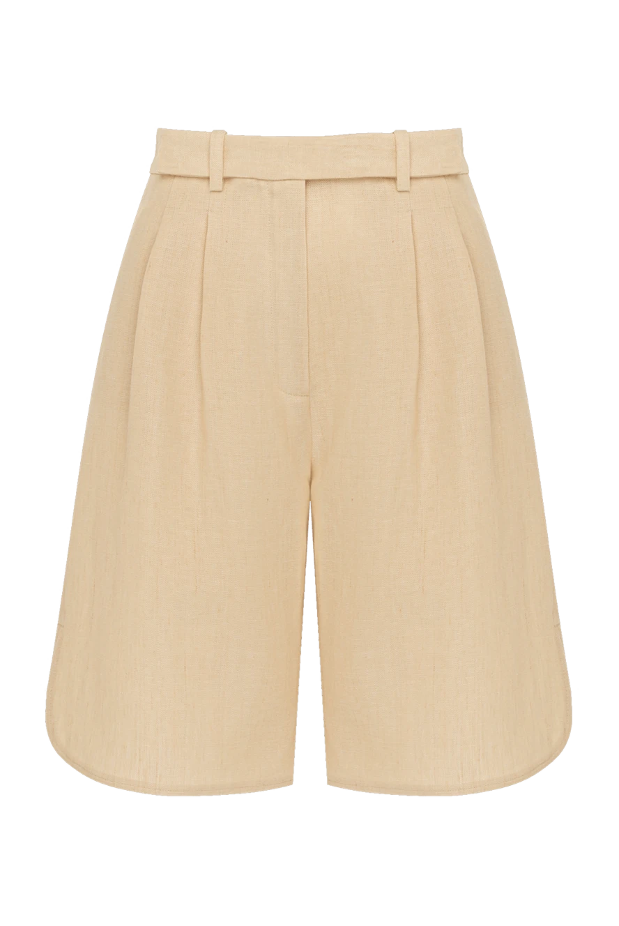 Loro Piana woman women's beige linen shorts купить с ценами и фото 179684 - photo 1