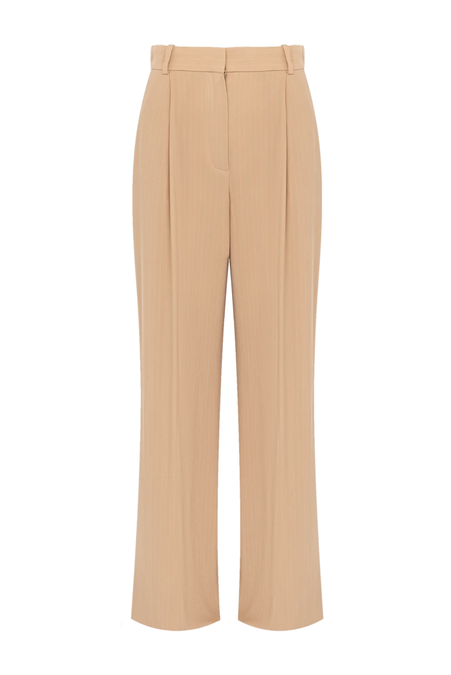 Loro Piana woman women's beige trousers made of silk and viscose купить с ценами и фото 179688 - photo 1