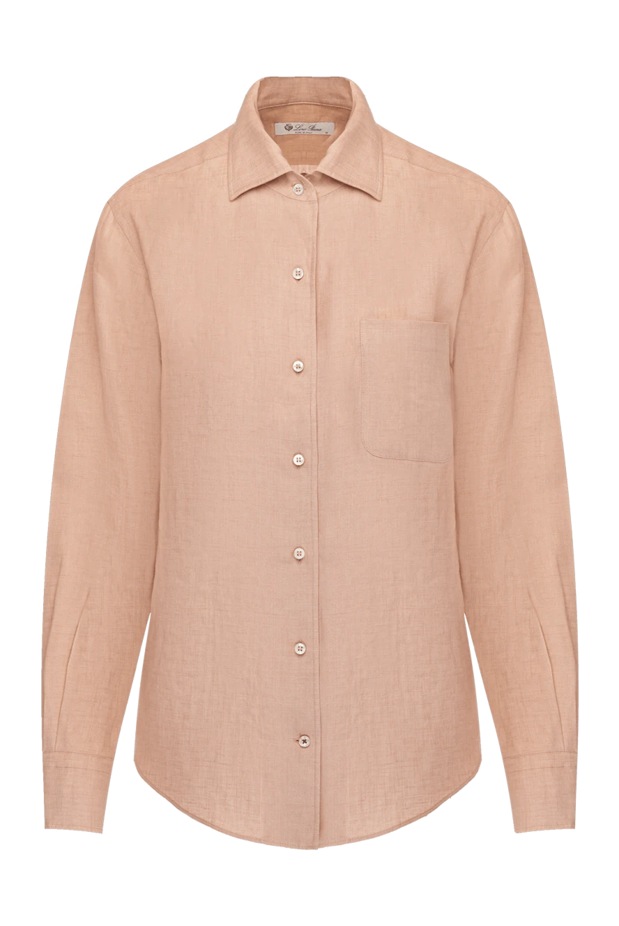 Loro Piana woman women's pink linen shirt купить с ценами и фото 179689 - photo 1