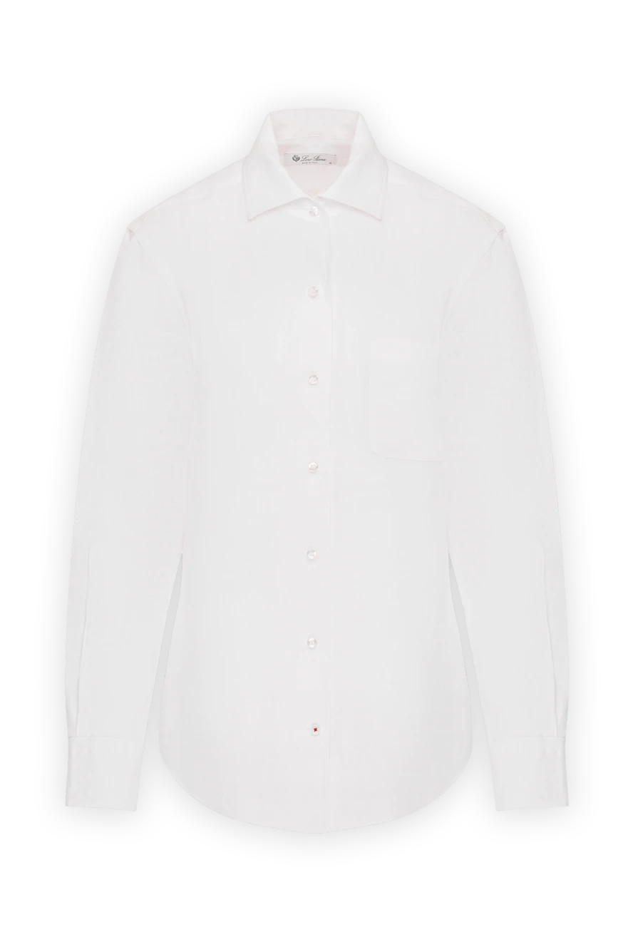 Loro Piana woman women's white linen shirt купить с ценами и фото 179690 - photo 1