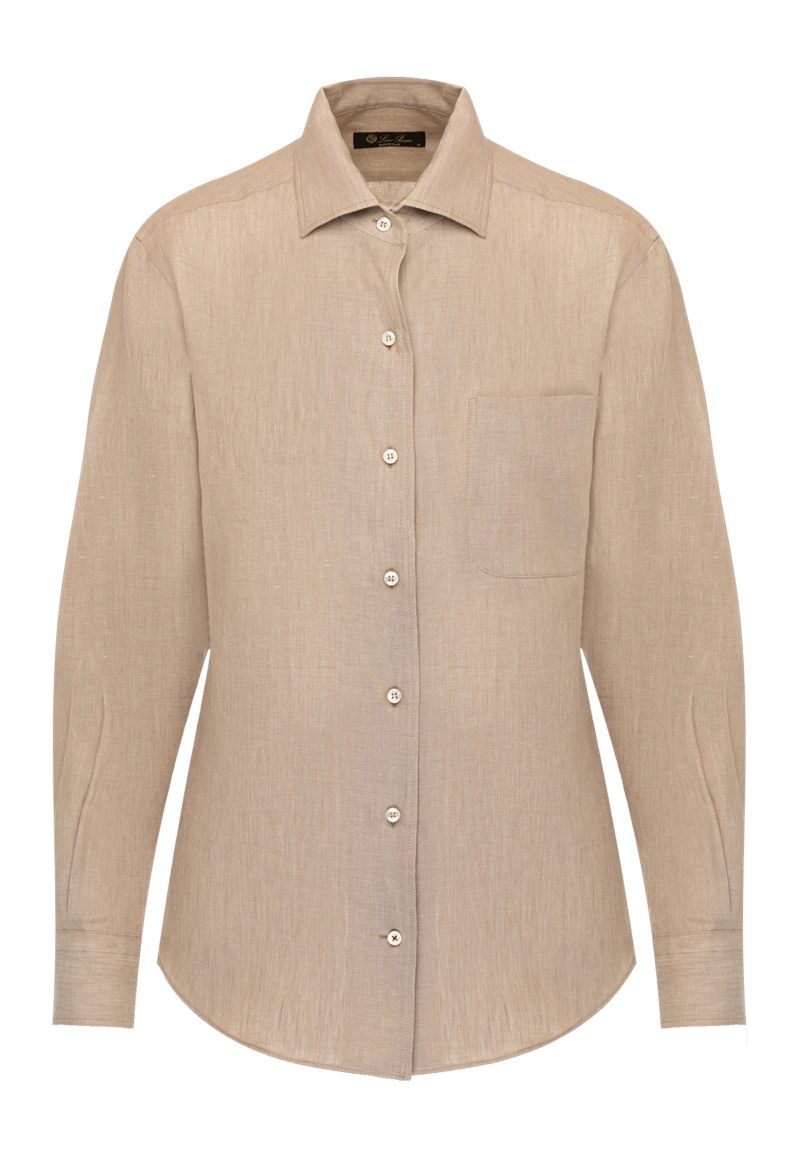 Loro Piana woman women's beige linen shirt купить с ценами и фото 179691 - photo 1