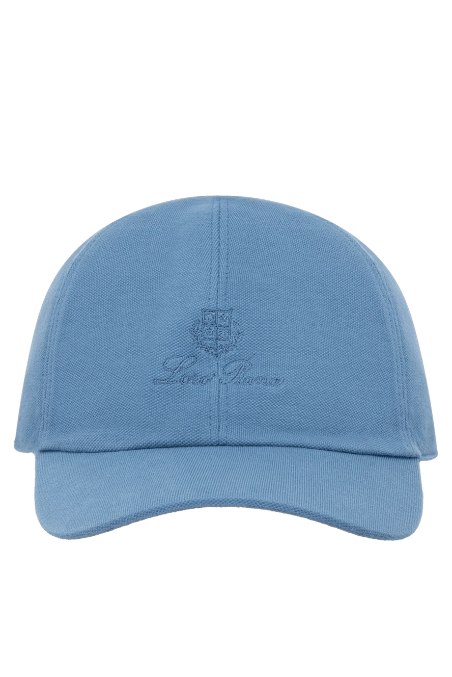 Loro Piana man men's blue cotton cap купить с ценами и фото 179698 - photo 1