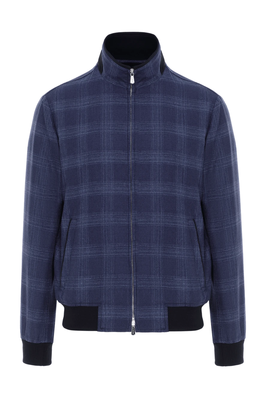 Enrico Mandelli синяя куртка в клетку из кашемира и шелка мужская 179709 - фото 1