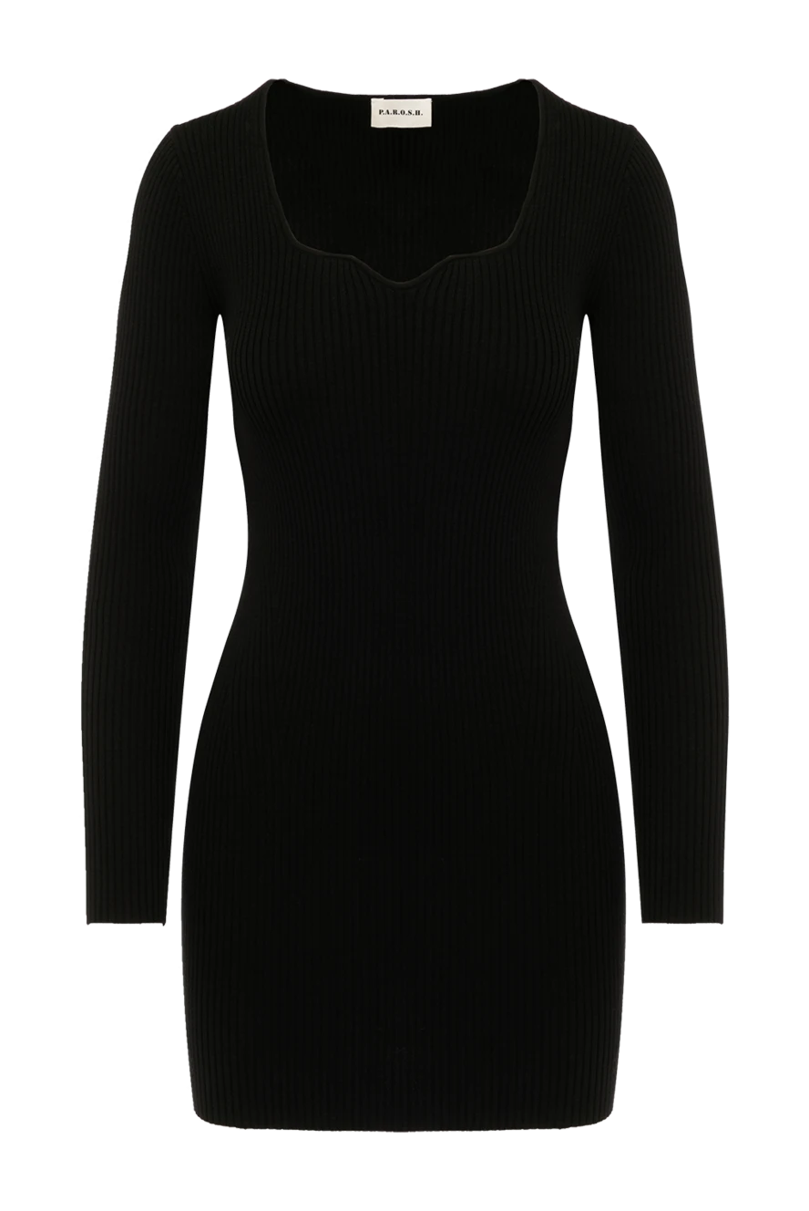 P.A.R.O.S.H. woman black knitted dress made of viscose and polyester купить с ценами и фото 179784 - photo 1