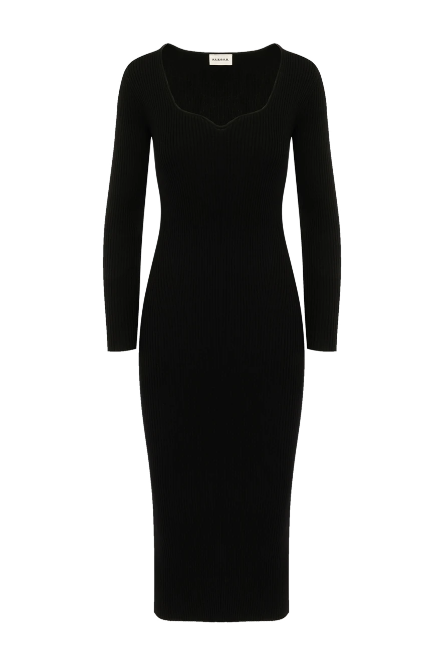 P.A.R.O.S.H. woman black knitted dress made of viscose and polyester купить с ценами и фото 179785 - photo 1