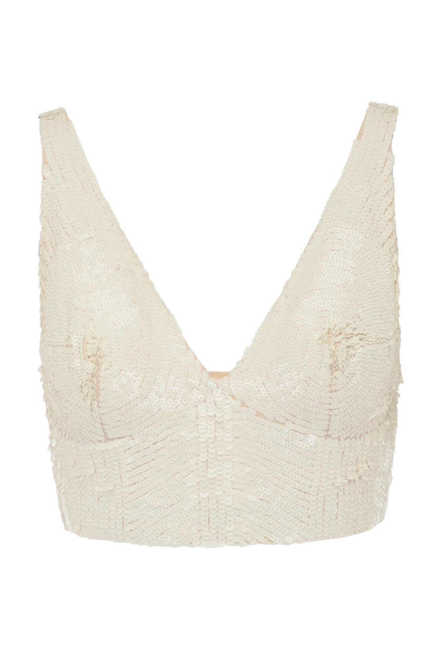 P.A.R.O.S.H. woman women's beige top made of polyamide and elastane купить с ценами и фото 179791 - photo 1