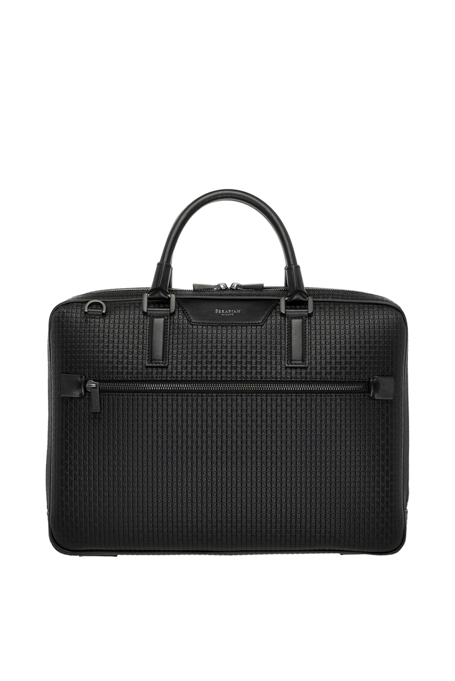 Serapian man men's briefcase black, genuine leather купить с ценами и фото 179817 - photo 1