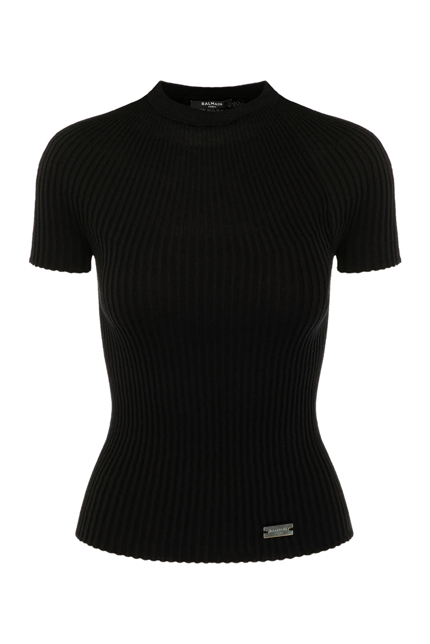 Balmain woman women's black wool top купить с ценами и фото 179822 - photo 1