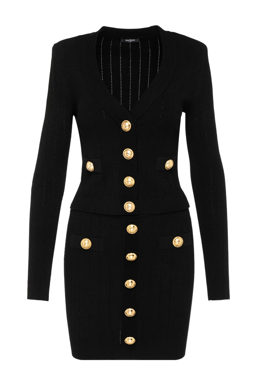 Balmain woman women's black suit with skirt made of viscose and polyester купить с ценами и фото 179825 - photo 1