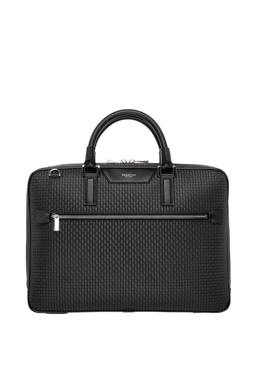 Serapian man men's briefcase black, genuine leather купить с ценами и фото 179830 - photo 1