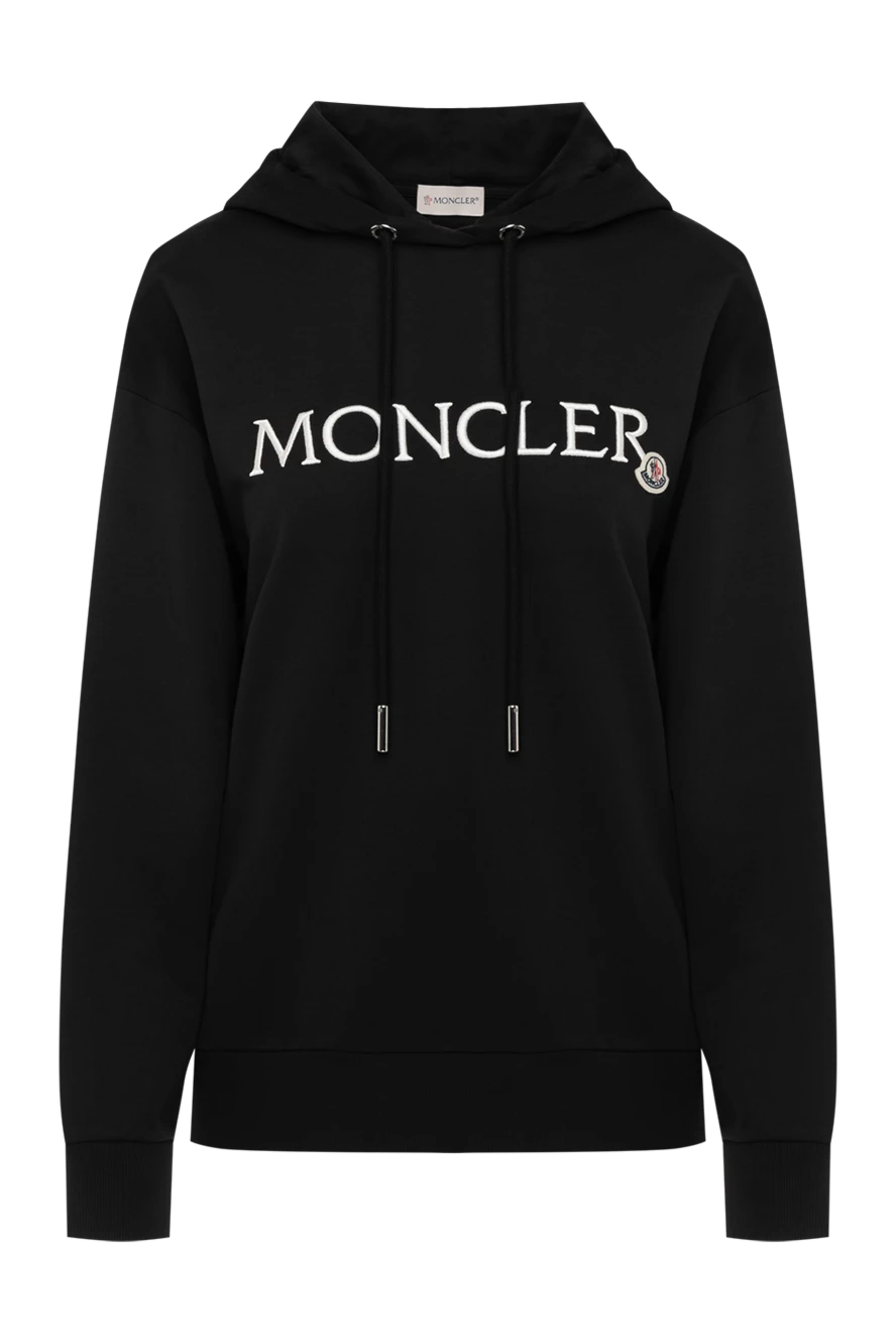 Moncler woman women's black cotton hoodie купить с ценами и фото 179866 - photo 1