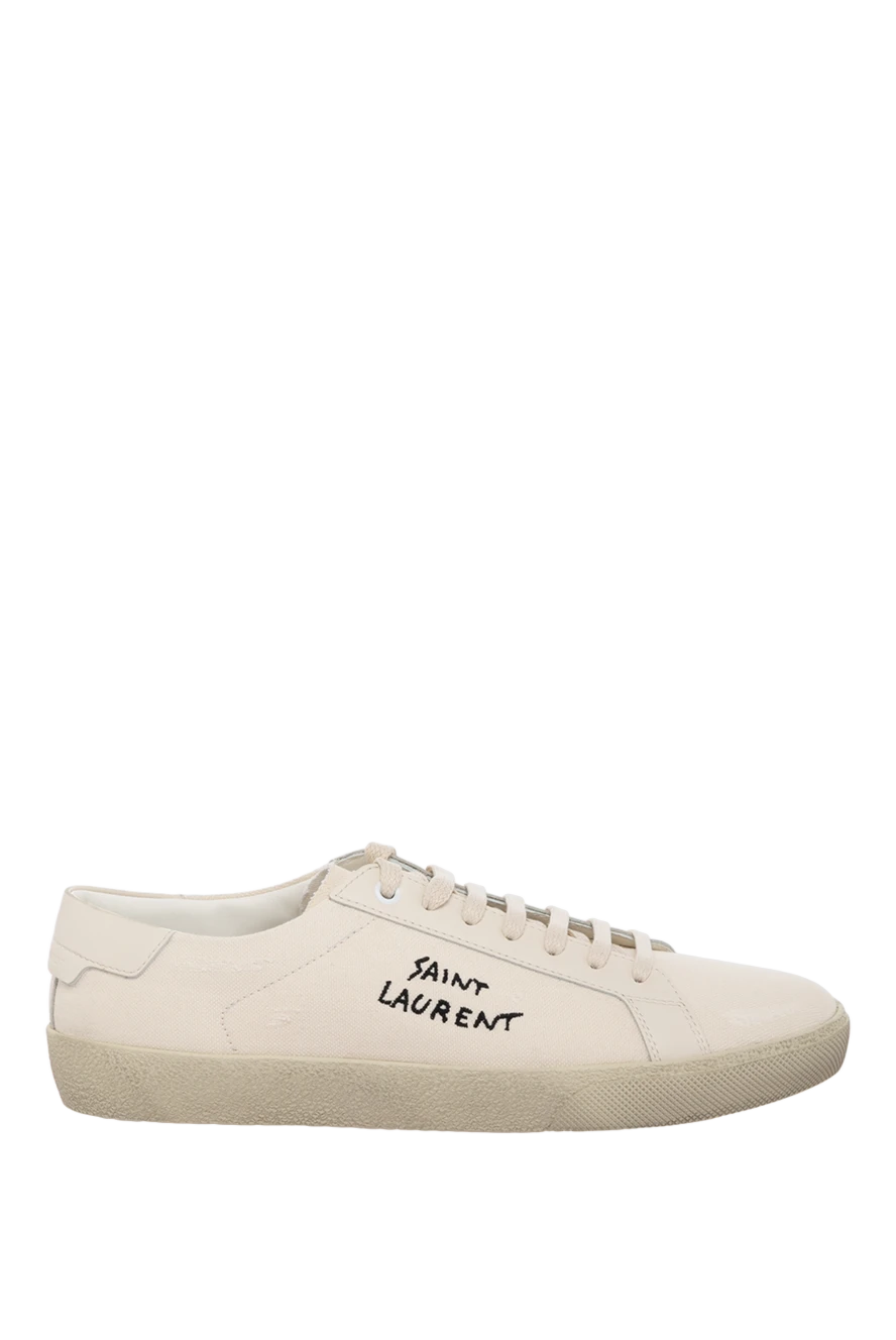 Saint Laurent woman women's white cotton sneakers купить с ценами и фото 179883 - photo 1