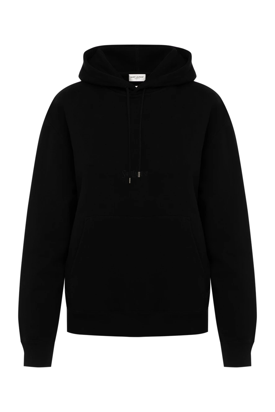 Saint Laurent woman women's black cotton hoodie купить с ценами и фото 179885 - photo 1