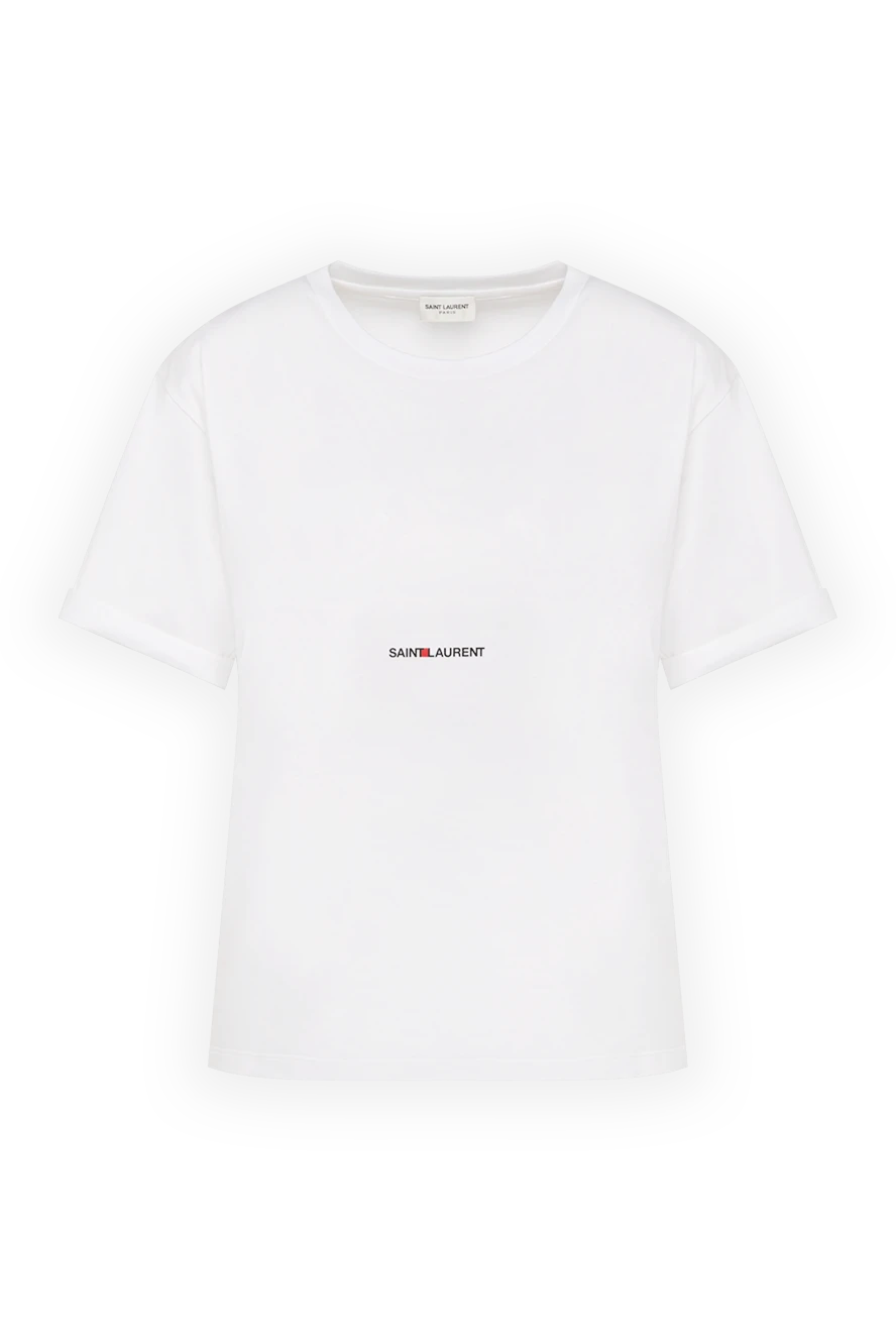 Saint Laurent woman women's white cotton t-shirt купить с ценами и фото 179887 - photo 1