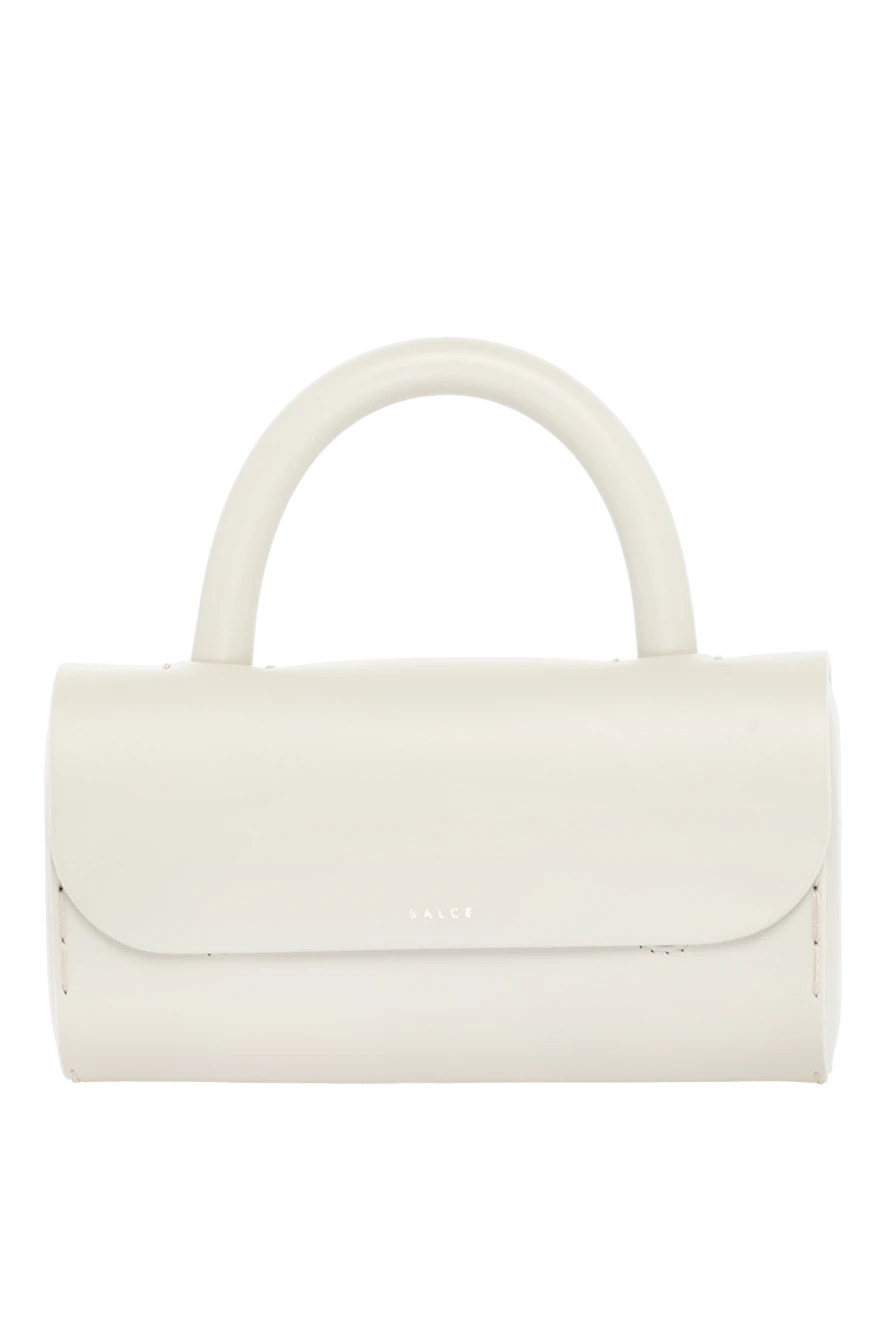 Salce197 сумка pitus medium из телячьей кожи с жесткими боковинами белая 179989 - фото 1
