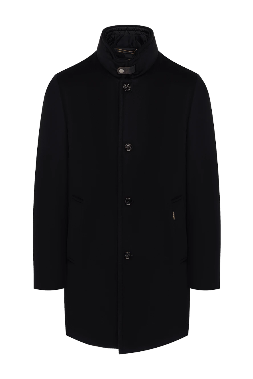 Moorer пальто мужское синее из шерсти и кашемира 180020 - фото 1