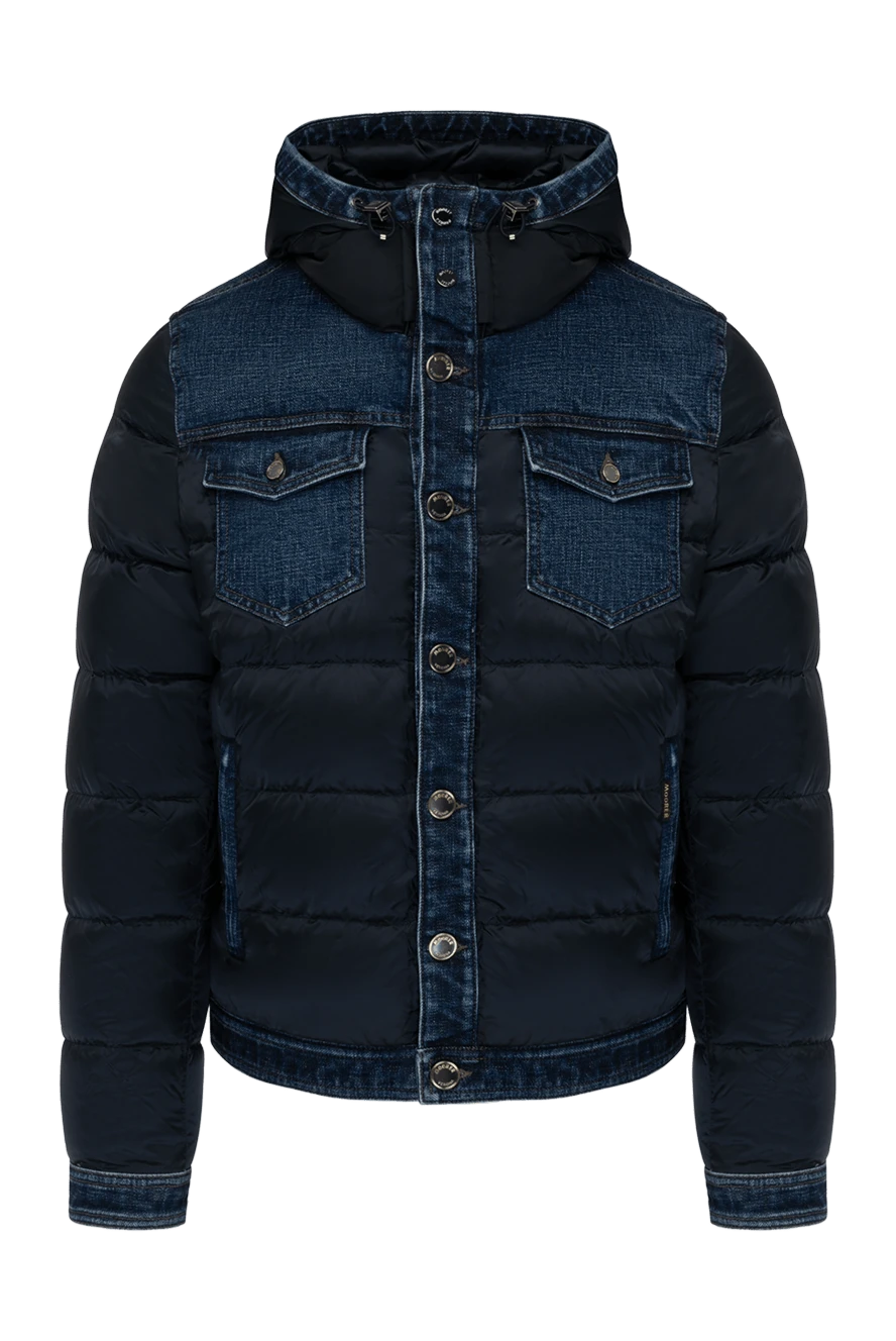 Moorer man men's blue down jacket made of polyamide and polyurethane купить с ценами и фото 180041 - photo 1