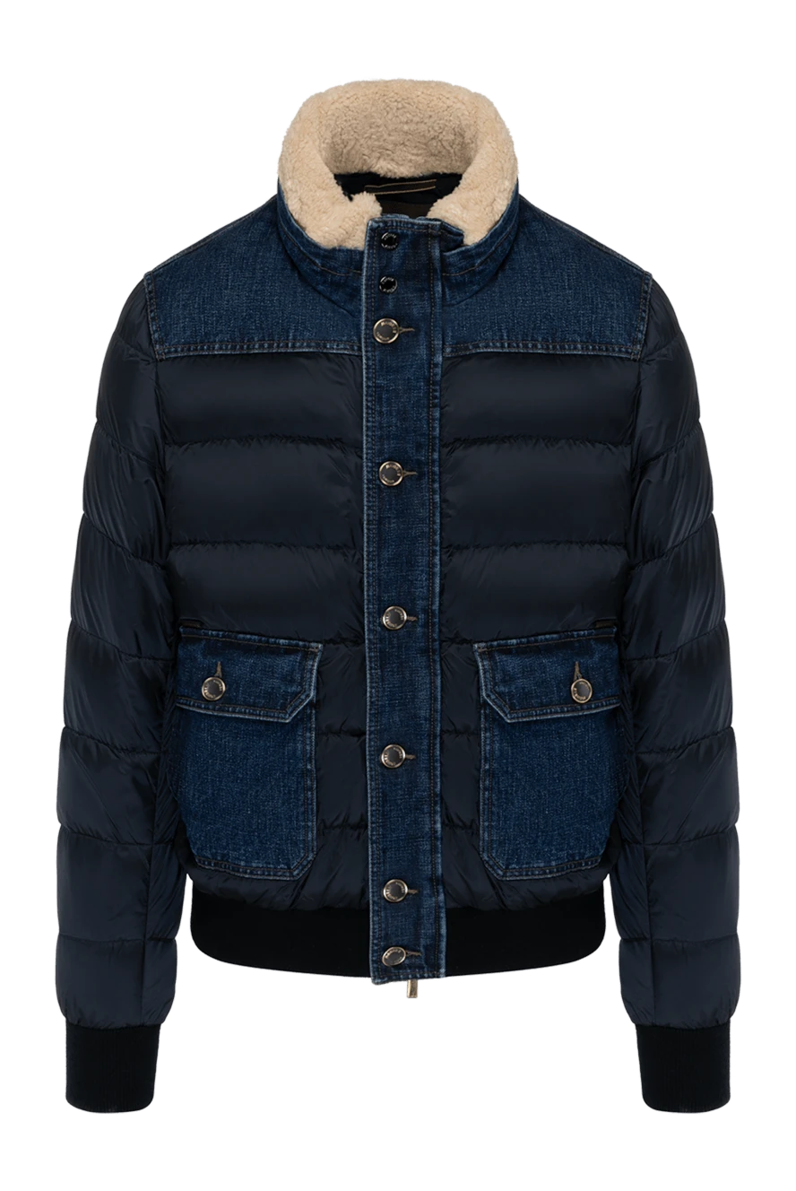 Moorer man men's blue down jacket made of cotton and polyurethane купить с ценами и фото 180042 - photo 1