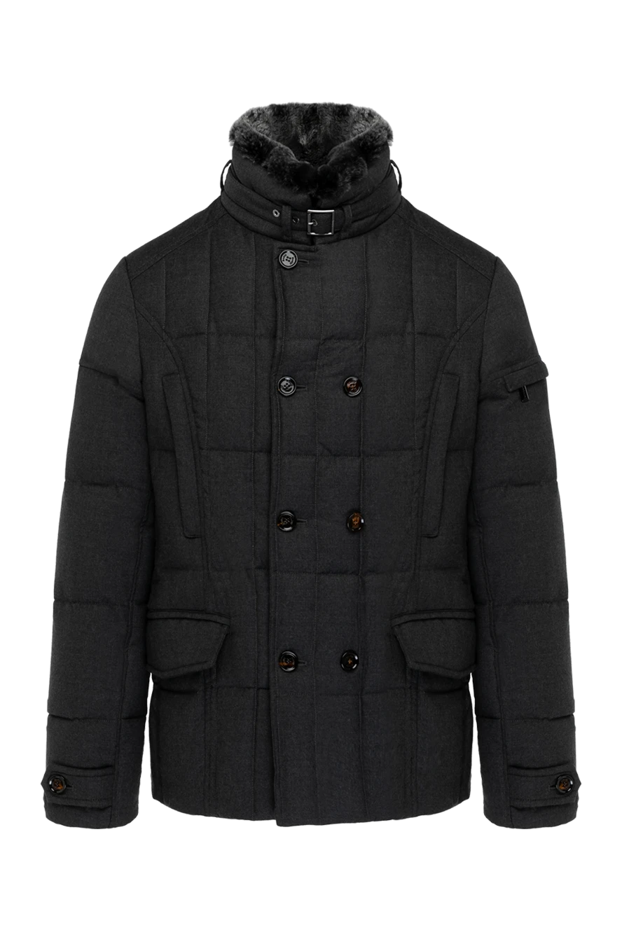 Moorer man men's gray down jacket made of wool and cashmere купить с ценами и фото 180044 - photo 1