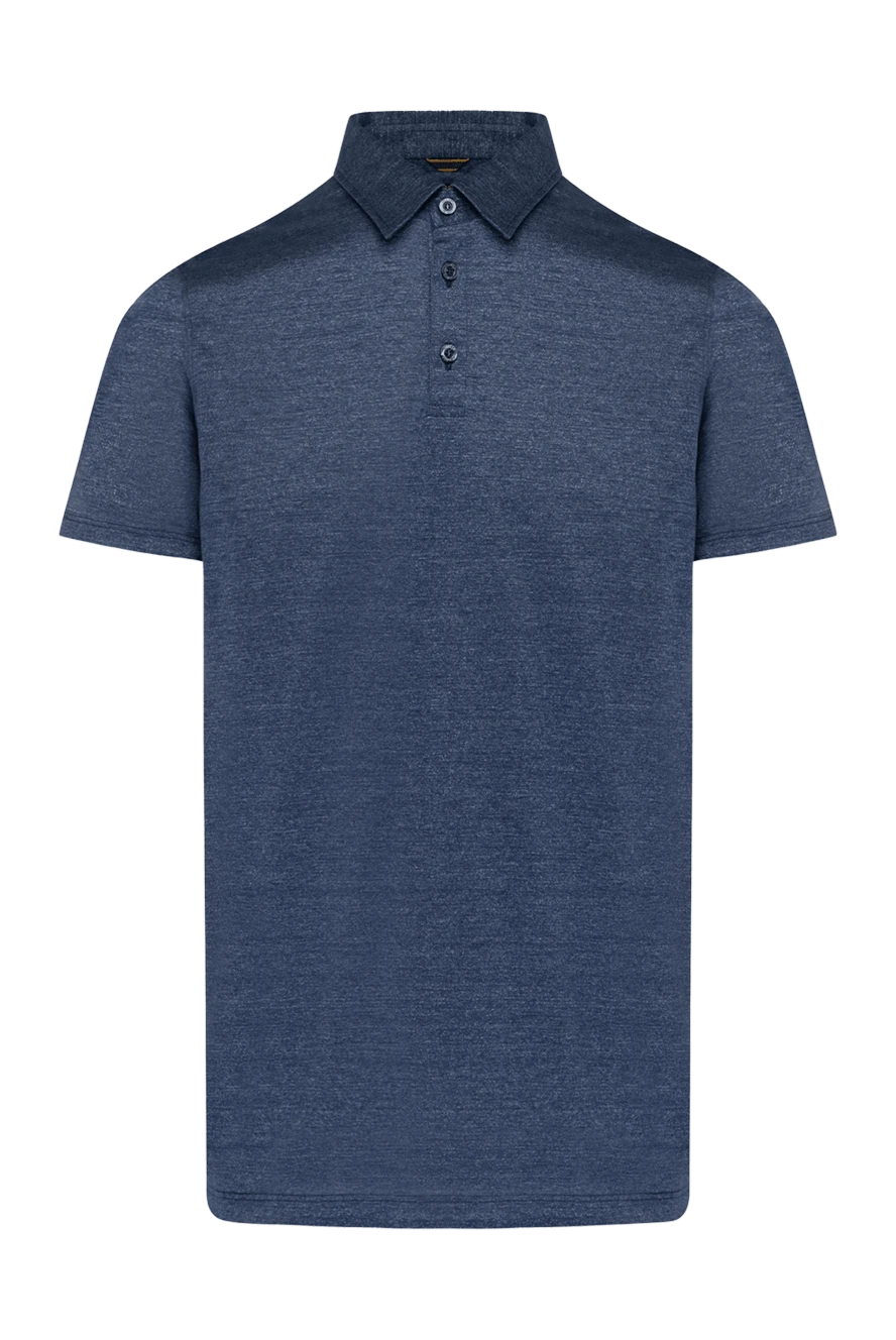 Moorer man men's blue cotton polo купить с ценами и фото 180098 - photo 1