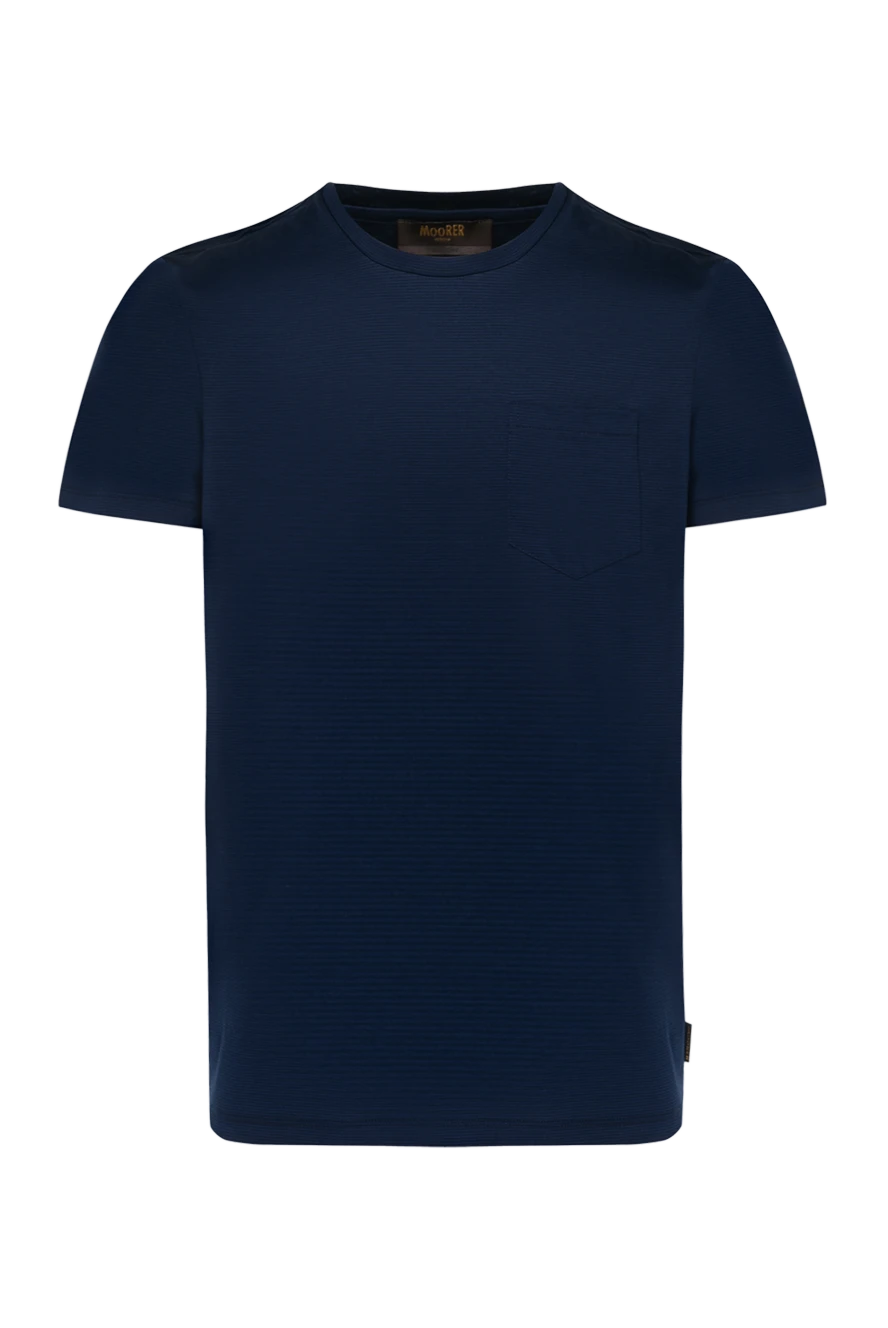 Moorer man men's blue cotton t-shirt купить с ценами и фото 180107 - photo 1