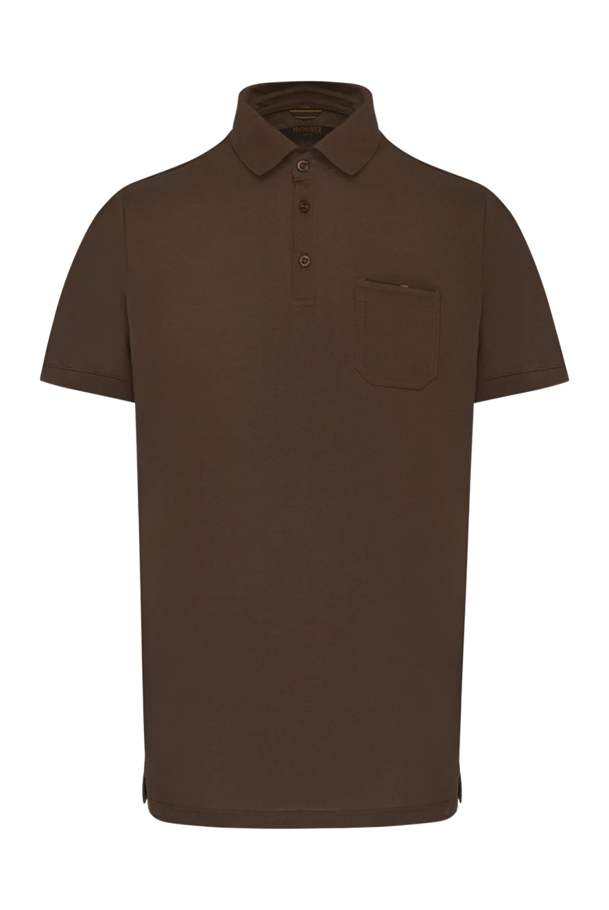 Moorer man men's brown cotton polo купить с ценами и фото 180108 - photo 1