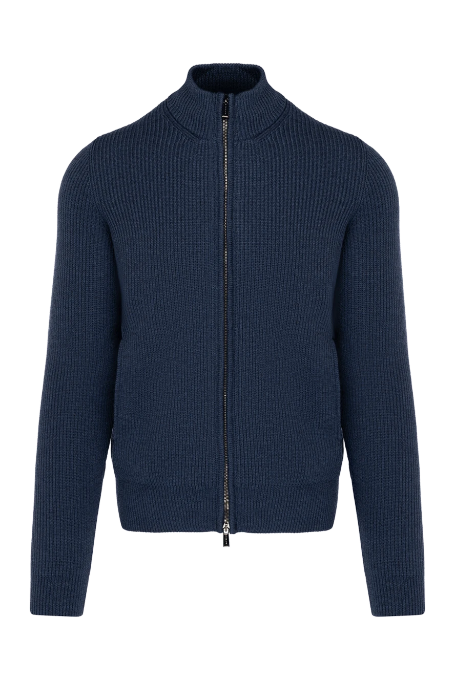 Moorer man men's blue wool cardigan купить с ценами и фото 180124 - photo 1