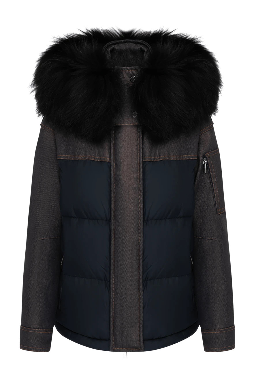 Moorer woman women's blue down jacket made of cotton and polyamide купить с ценами и фото 180173 - photo 1