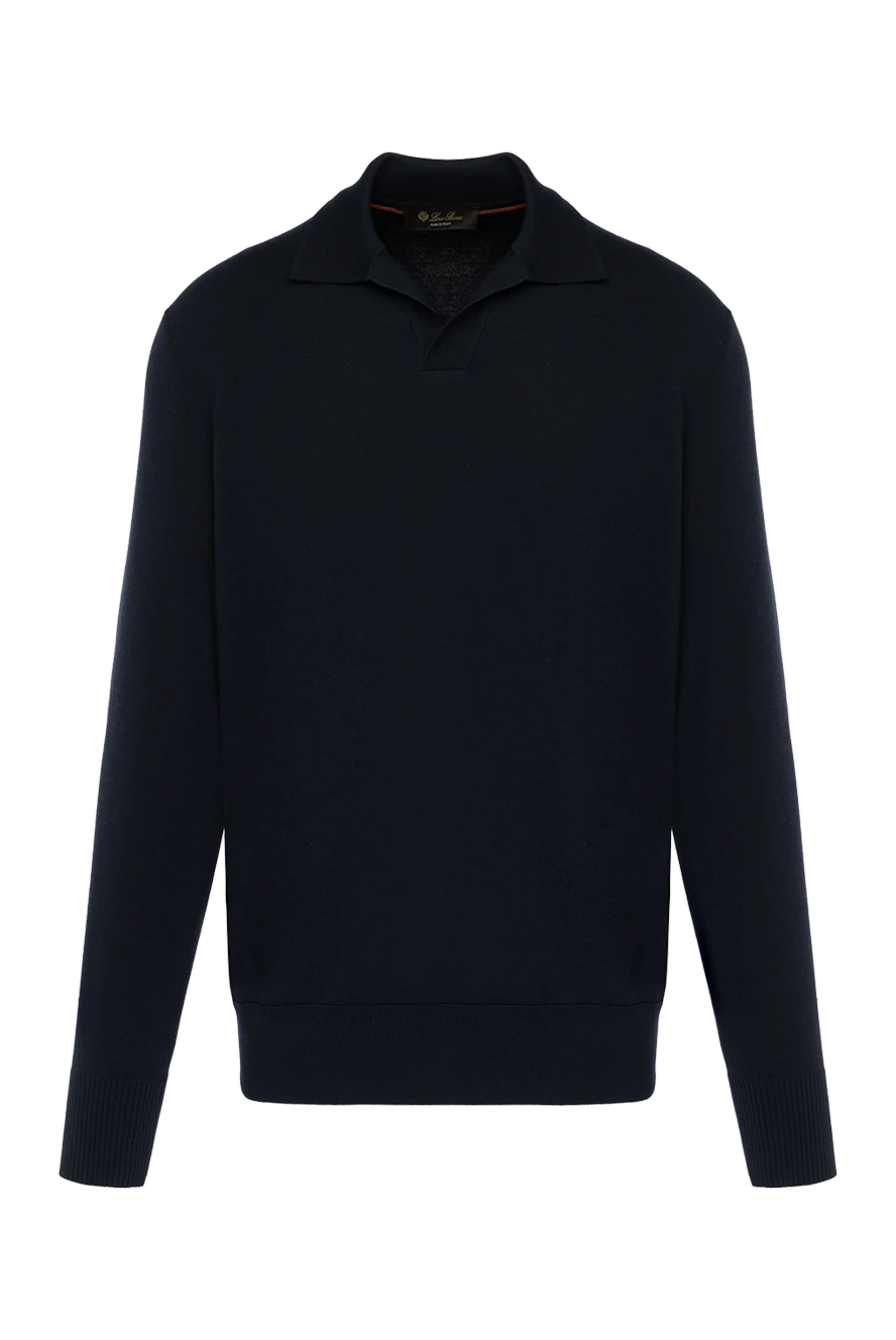 Loro Piana man polo long sleeve men's blue wool купить с ценами и фото 180201 - photo 1