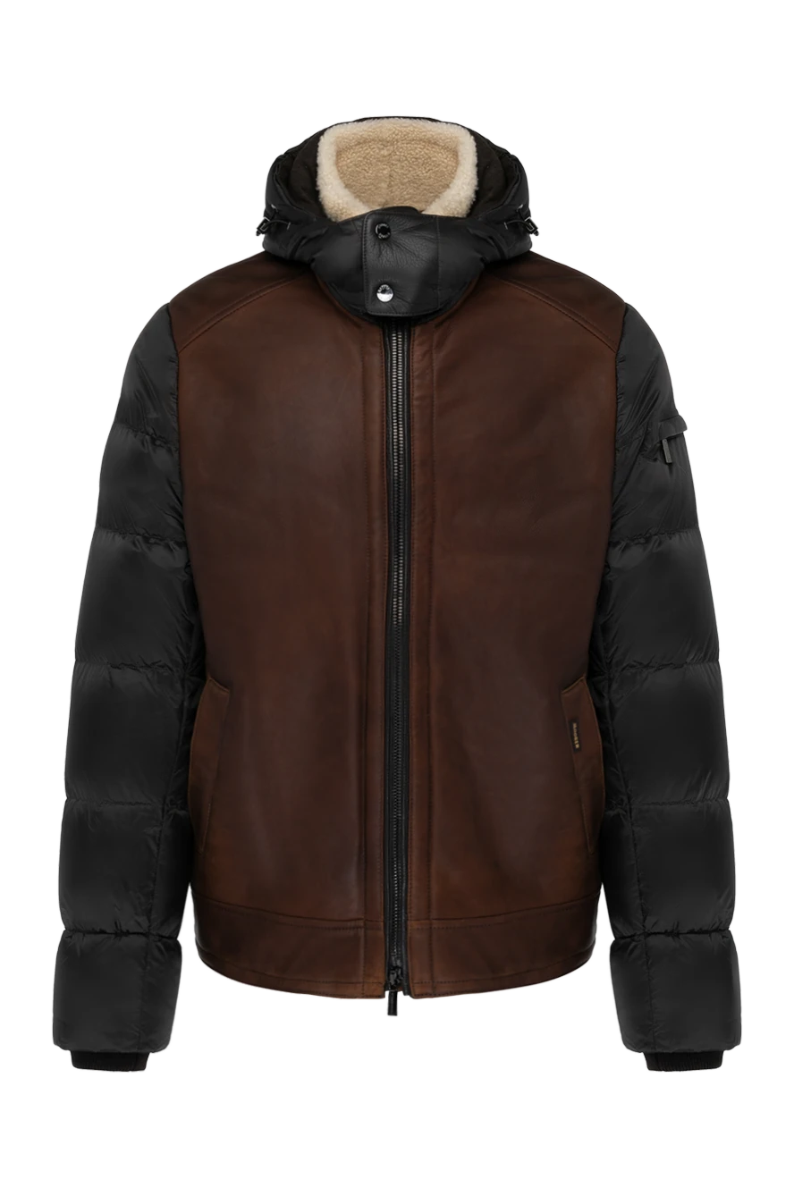 Moorer man men's brown sheepskin coat made of genuine leather and fur купить с ценами и фото 180219 - photo 1