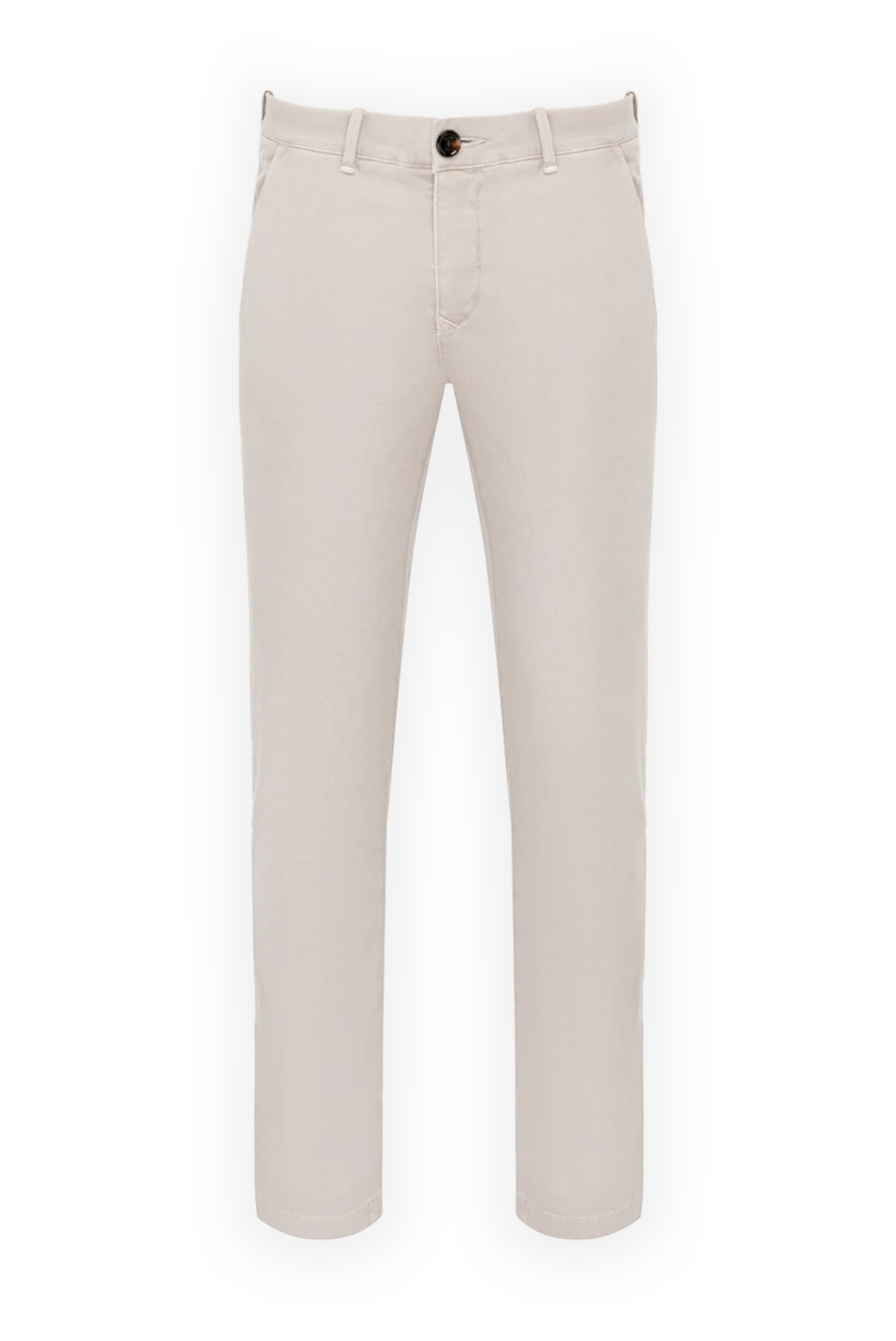 Moorer man men's beige trousers made of cotton and elastane купить с ценами и фото 180259 - photo 1