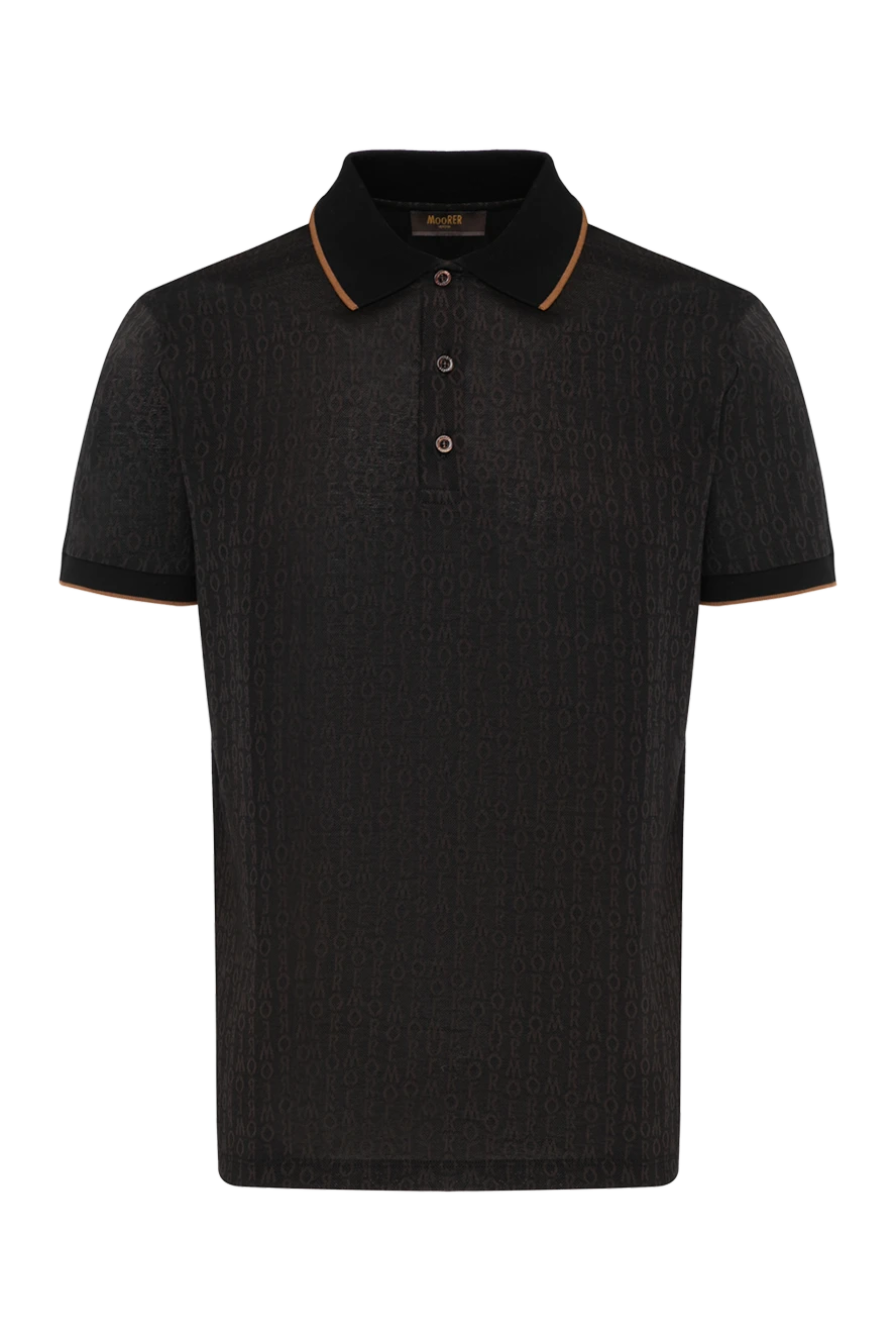 Moorer man men's brown cotton polo with short sleeves купить с ценами и фото 180274 - photo 1