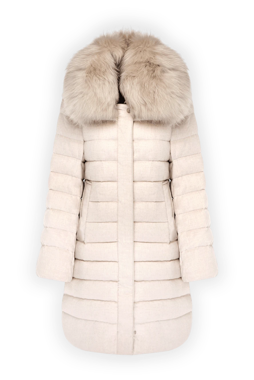 Moorer woman women's white cashmere down jacket купить с ценами и фото 180322 - photo 1