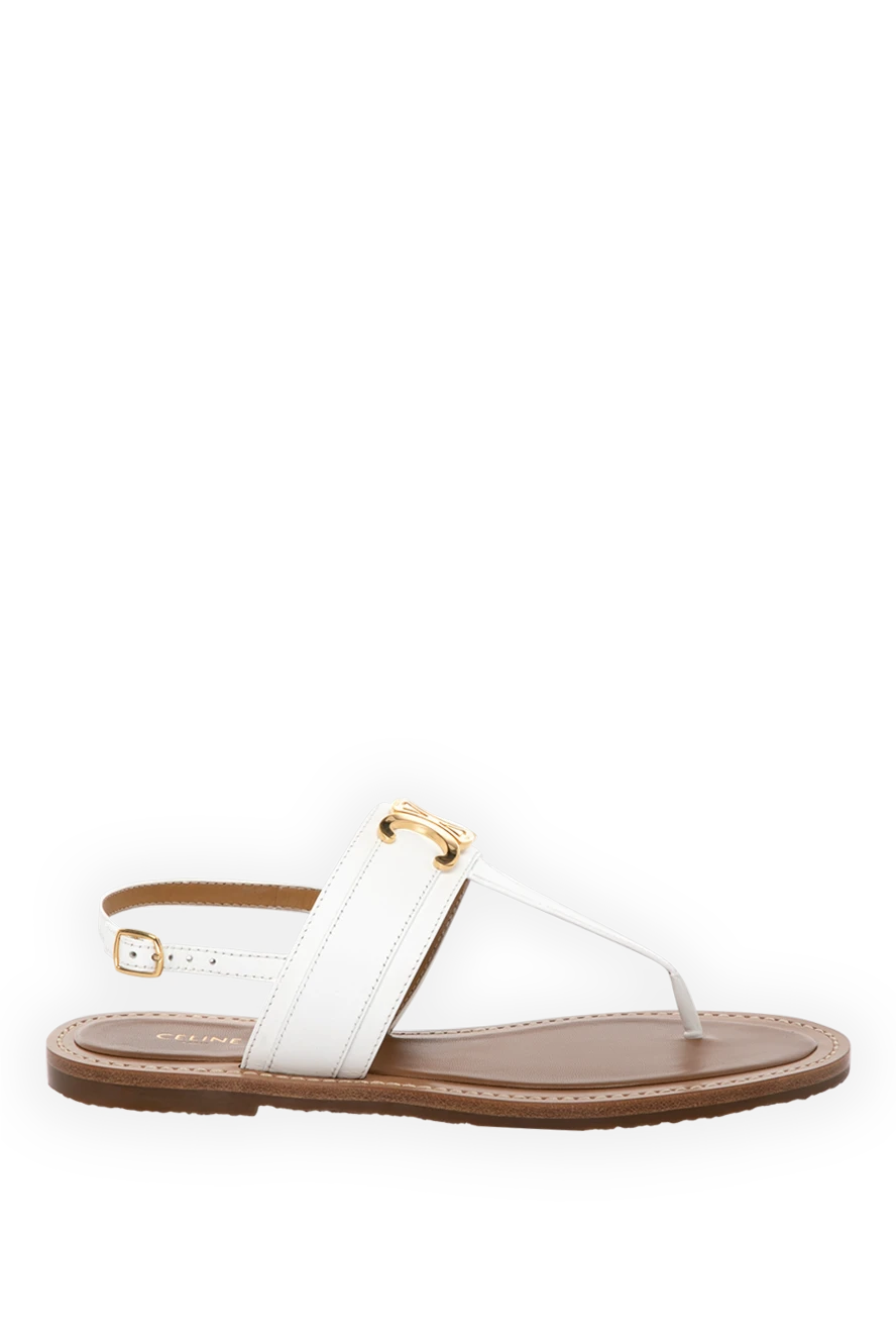 Celine woman women's white sandals made of genuine leather купить с ценами и фото 180330 - photo 1