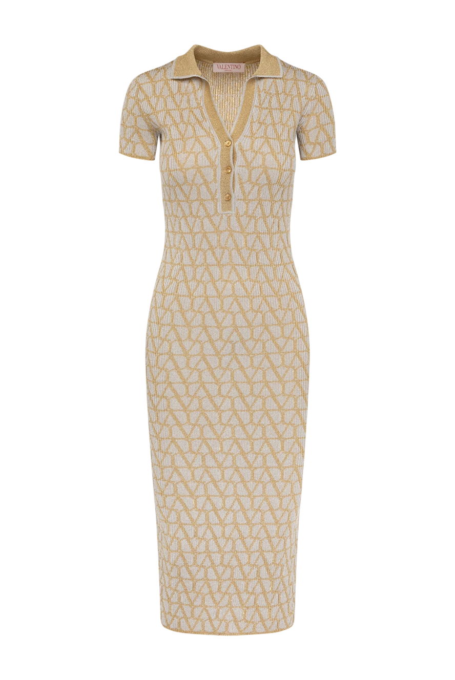 Valentino woman women's beige viscose dress купить с ценами и фото 180341 - photo 1