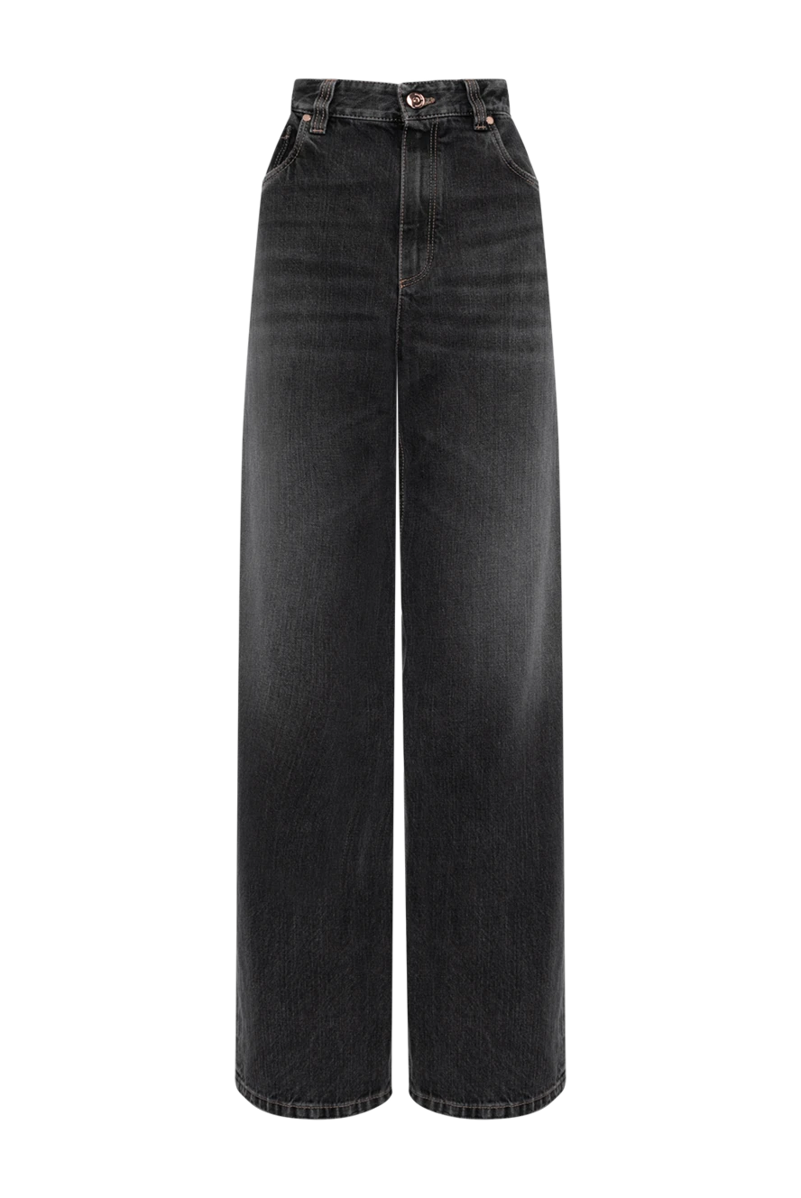 Brunello Cucinelli dark grey jeans made of heavy denim with a vintage effect 180352 - photo 1
