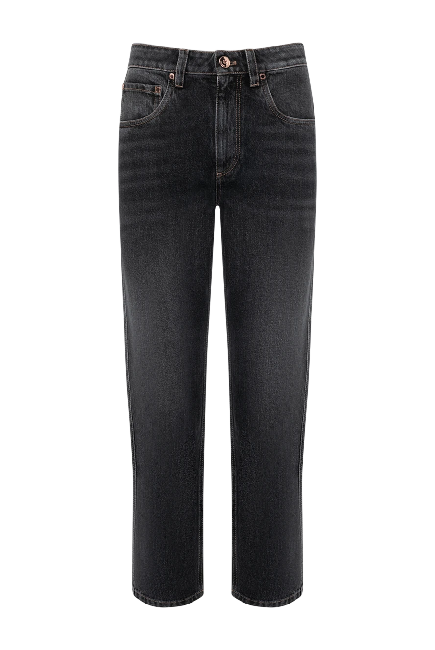 Brunello Cucinelli джинсы из хлопкового денима графитового оттенка с эффектом выцветания
180355 - фото 1