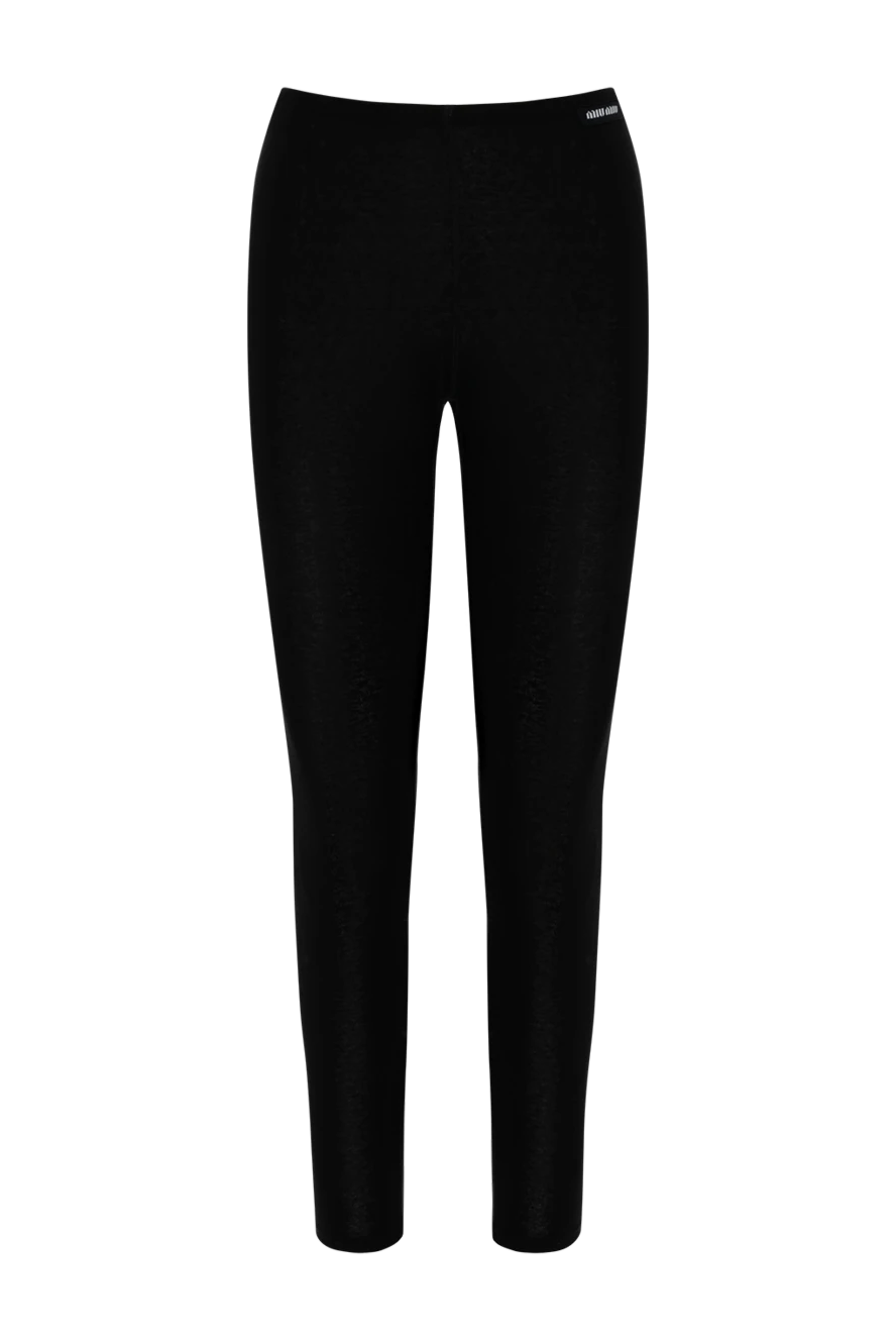 Miu Miu woman women's black silk leggings купить с ценами и фото 180366 - photo 1