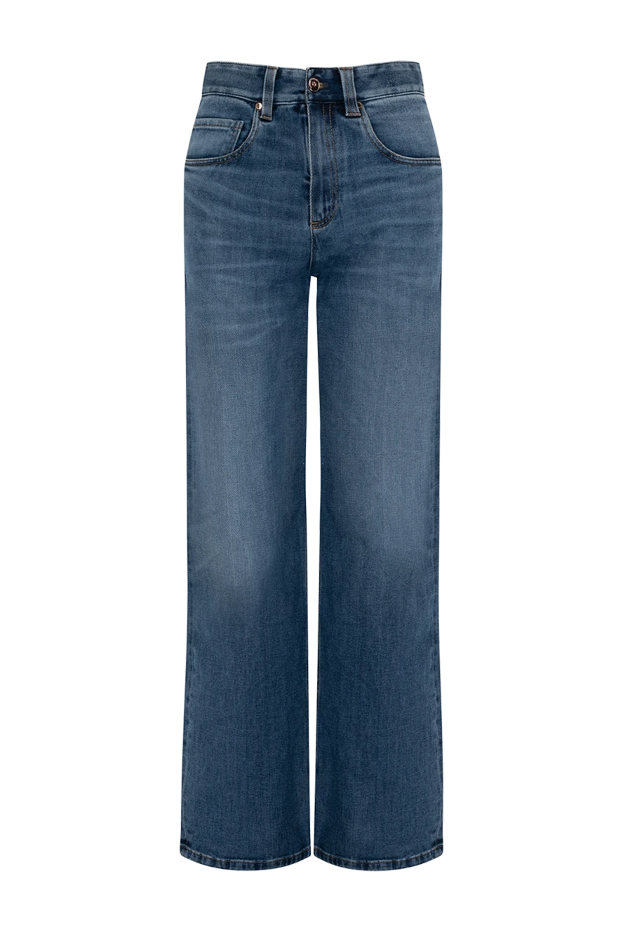 Brunello Cucinelli мақта мен эластаннан жасалған әйелдер көк джинсы 180389 - фото 1