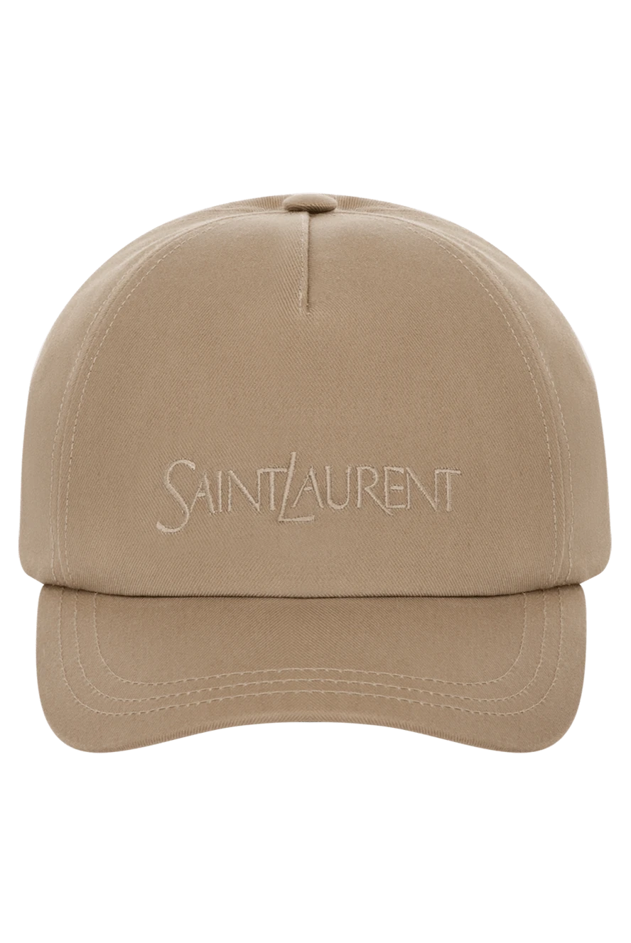 Saint Laurent man men's beige cotton cap купить с ценами и фото 180518 - photo 1