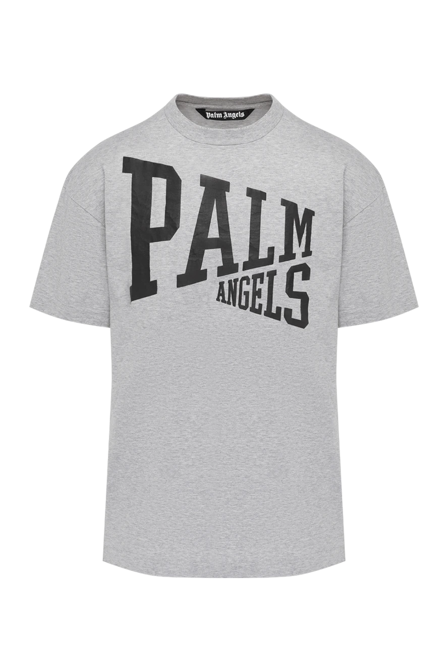 Palm Angels футболка серая мужская с большим логотипом 180597 - фото 1