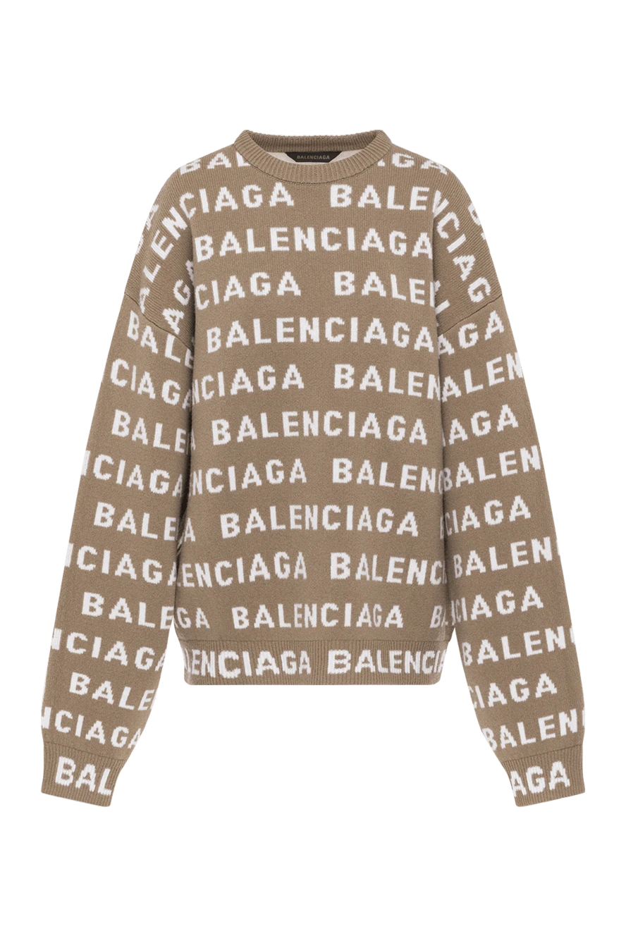 Balenciaga women's brown oversized jumper with a wide, loose fit and long sleeves 180600 - photo 1