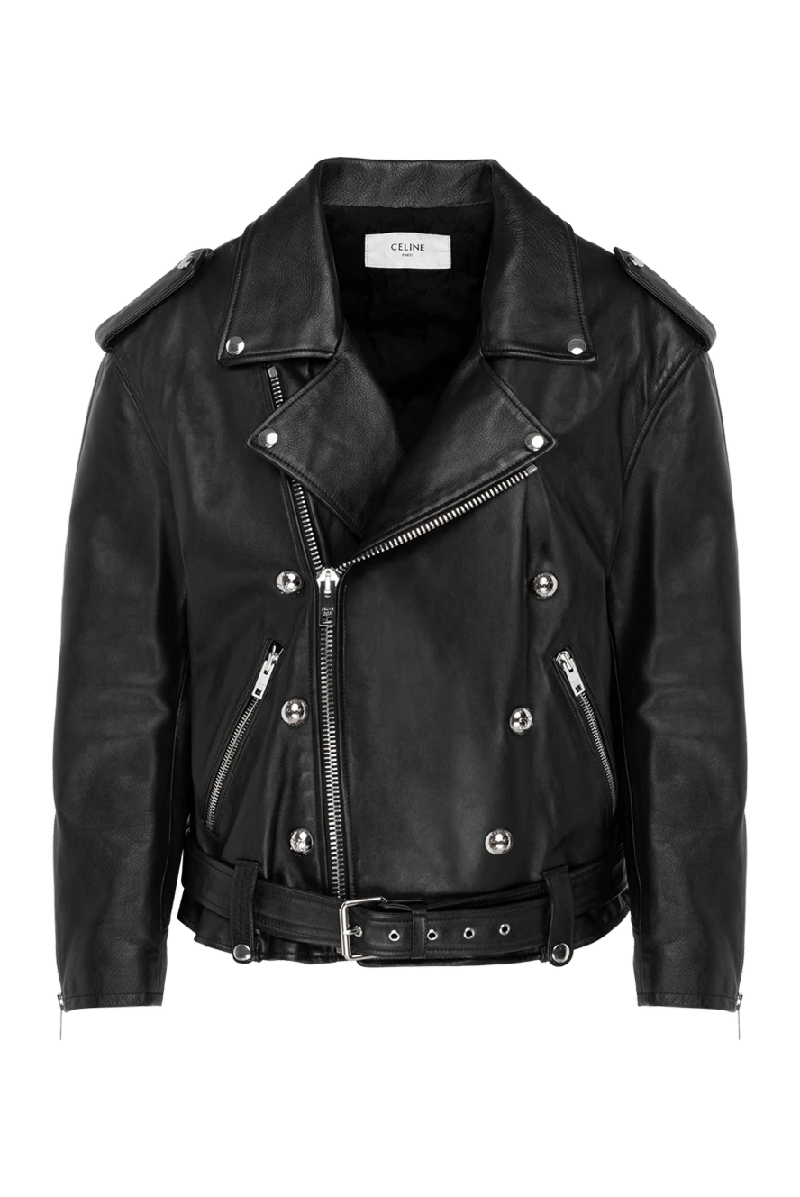 Celine woman women's black jacket made of genuine leather купить с ценами и фото 180655 - photo 1