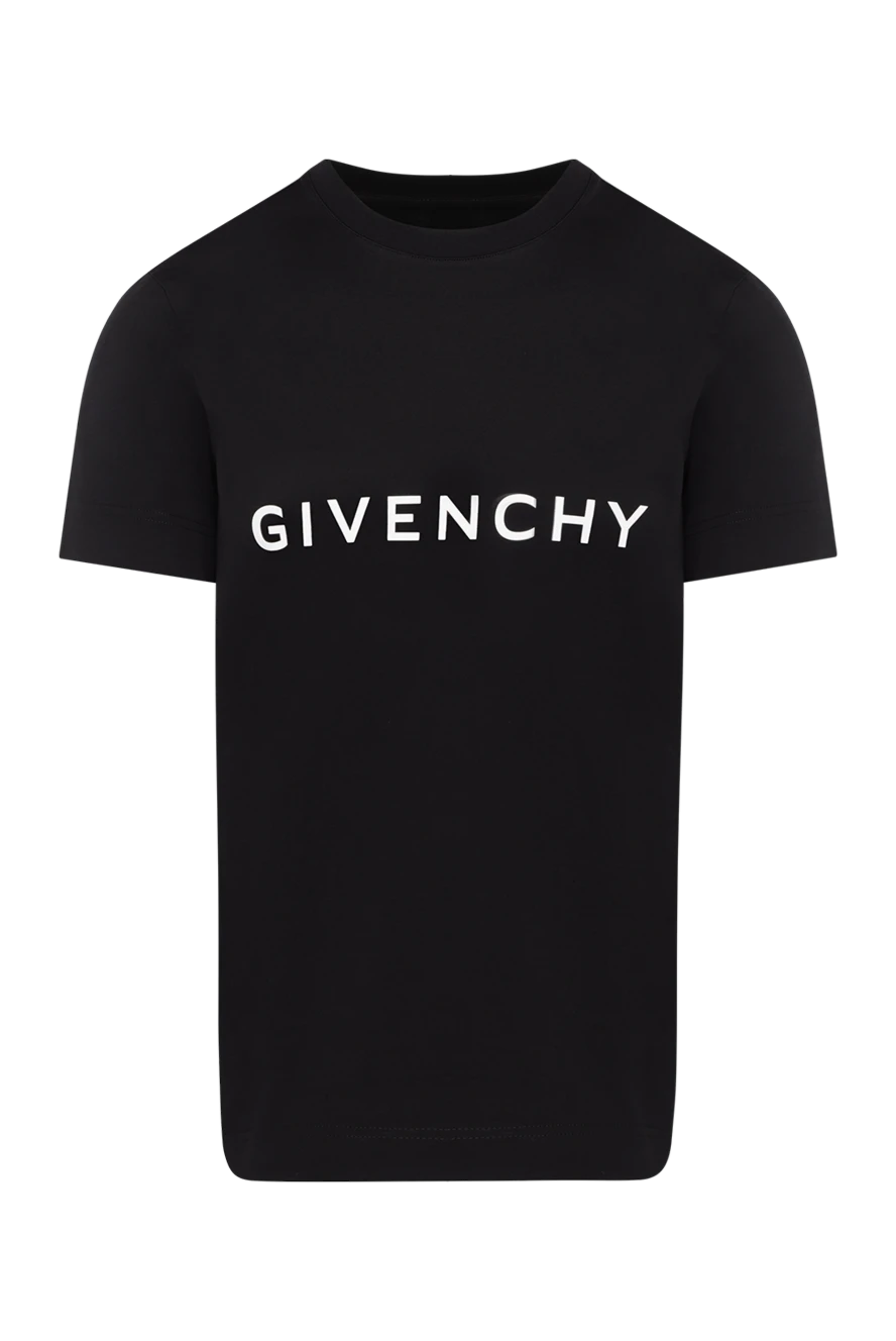 Givenchy контраст логотипі бар қалың мақтадан жасалған ерлерге арналған қара футболка
180686 - фото 1
