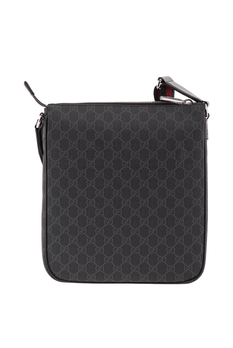 Gucci контраст бауы бар ерлерге арналған қара gg кенеп сөмкесі 180733 - фото 1