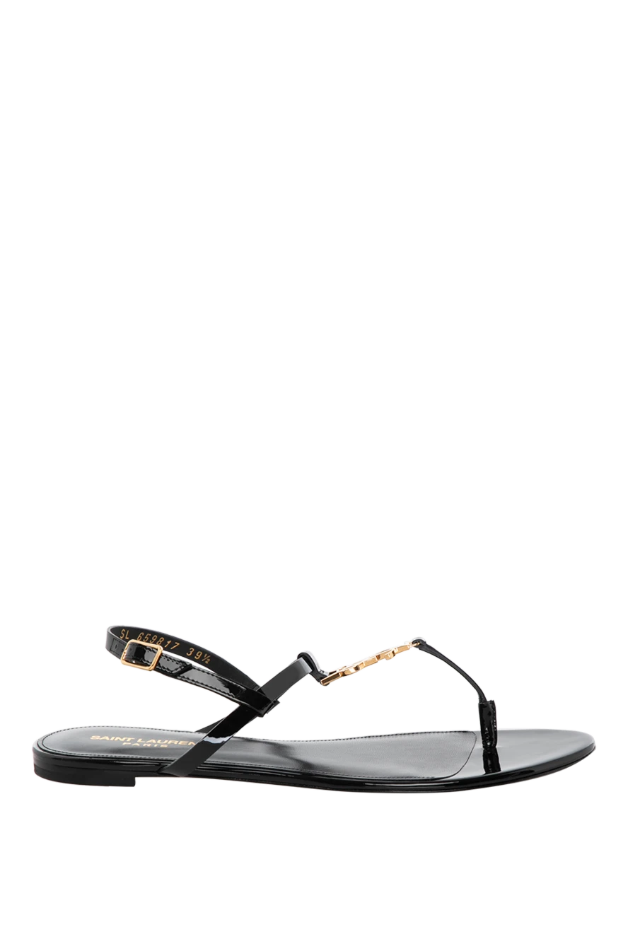 Saint Laurent woman black women's sandals made of genuine leather купить с ценами и фото 180792 - photo 1