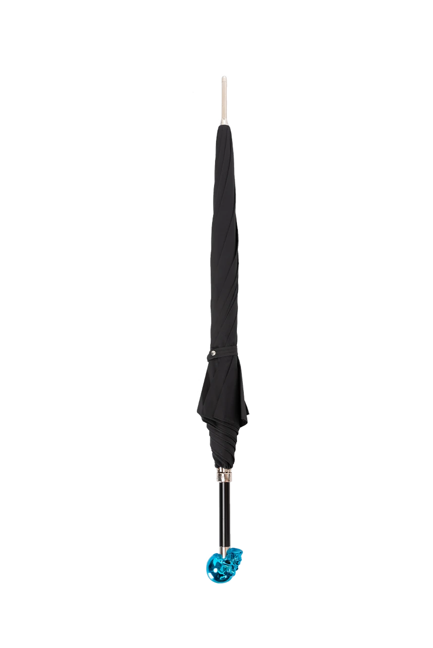 Pasotti зонт мужской голубой череп черный 180952 - фото 1