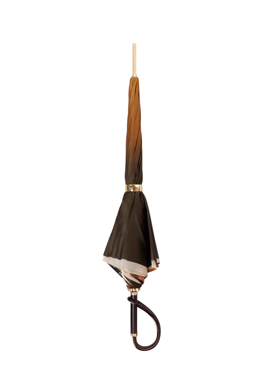 Pasotti зонт женский с розами и ручкой петля коричневый 180991 - фото 1